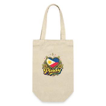 Pinoy Flag Heart Floral Pride - Geschenkbeutel für Flaschen - Natur - Vorne