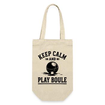 Keep Calm and Play Boule Petanque Sport - Geschenkbeutel für Flaschen - Natur - Vorne