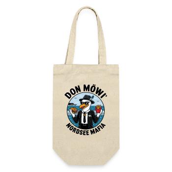  Don Möwi Nordsee Mafia Möwe Gangster Burger - Geschenkbeutel für Flaschen - Natur - Vorne