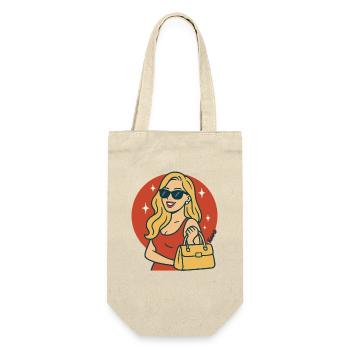 Retro-Glam-Sonnenbrillen-Diva - Geschenkbeutel für Flaschen - Natur - Vorne