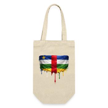 Central African Republic Flag Drop Palette - Gift Bag for Bottles - nature - Front