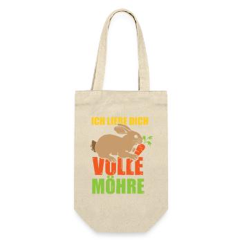 Ich liebe dich volle Möhre Valentinstag - Geschenkbeutel für Flaschen - Natur - Vorne