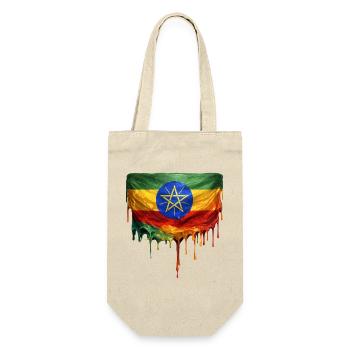 Ethiopia Flag in Drop Art - Gift Bag for Bottles - nature - Front