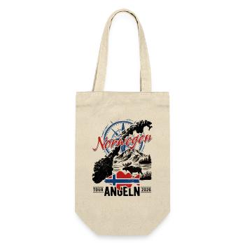 Norwegen Angeln Tour 2026 - Angler Geschenk - Geschenkbeutel für Flaschen - Natur - Vorne