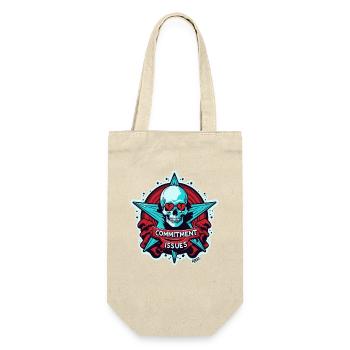 Commitment Issues Skull Badge - Gift Bag for Bottles - nature - Front