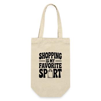 Einkaufen ist mein Lieblingssport - Geschenkbeutel für Flaschen - Natur - Vorne