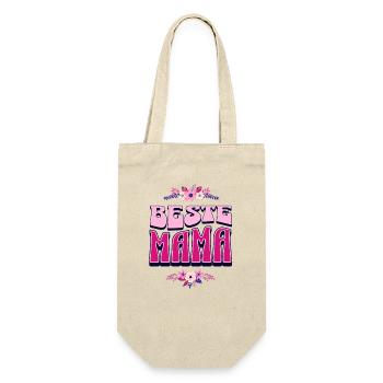 Beste Mama – Perfektes Muttertagsgeschenk - Geschenkbeutel für Flaschen - Natur - Vorne
