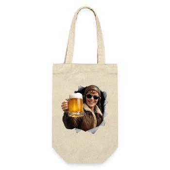 Amelia Earhart with sunglasses and beer - Gift Bag for Bottles - nature - Front