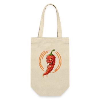 Inferno Chili Dämon - Geschenkbeutel für Flaschen - Natur - Vorne
