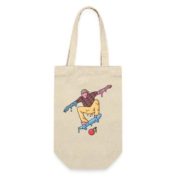 Skaten Eiscreme Skateboarder Skater Skateboard - Gift Bag for Bottles - nature - Front