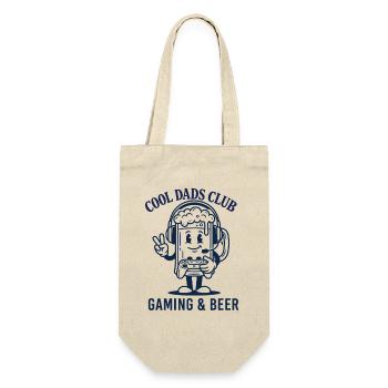 Gamer Dad Shirt Gaming Bier Papa Geschenk - Geschenkbeutel für Flaschen - Natur - Vorne