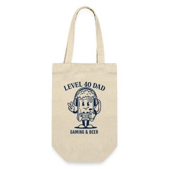 Level 40 Dad Shirt Gaming Birthday Dad - Gift Bag for Bottles - nature - Front