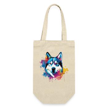 Chien coloré Husky Splash Art - Sac à bouteille - nature - Devant