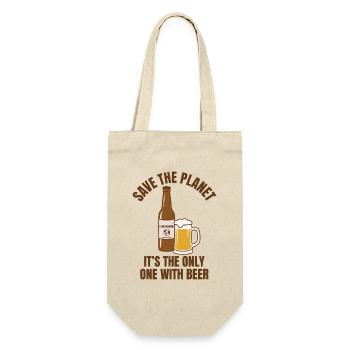 Save The Planet Drink Beer Shirt Funny - Gift Bag for Bottles - nature - Front