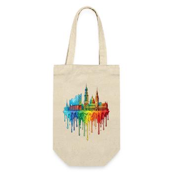 Hamburg with colorful gradient color - Gift Bag for Bottles - nature - Front