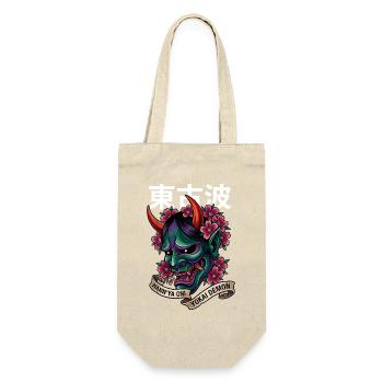 Hannya-Yōkai Dämon Oni - Geschenkbeutel für Flaschen - Natur - Vorne