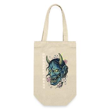 Hannya – Yōkai-Dämon - Geschenkbeutel für Flaschen - Natur - Vorne