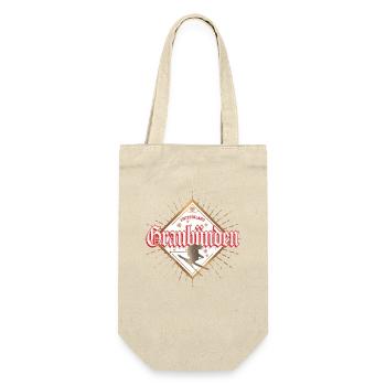 Graubünden Schweiz mit Skifahrer Vintage Souvenir - Geschenkbeutel für Flaschen - Natur - Vorne