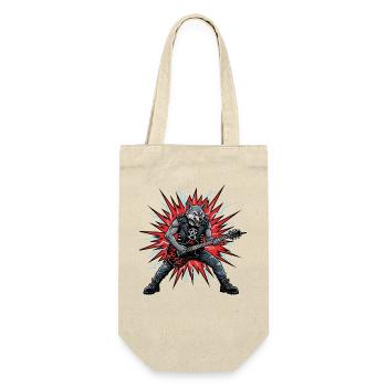 Heavy Metal Rock Musik Wolf Musiker Band Festival - Geschenkbeutel für Flaschen - Natur - Vorne
