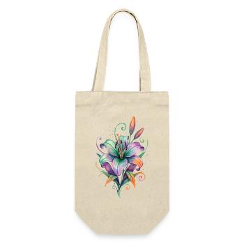 Colorful Lily Watercolor Magic - Gift Bag for Bottles - nature - Front