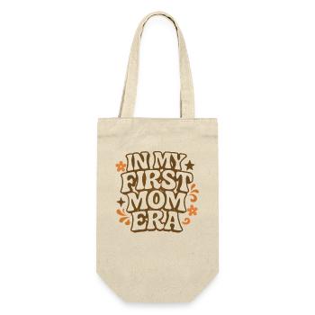 First Mother's Day Mom Gift Idea Family Groovy - Gift Bag for Bottles - nature - Front