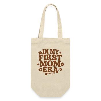 First Mother's Day Mom Gift Idea Family Groovy - Gift Bag for Bottles - nature - Front