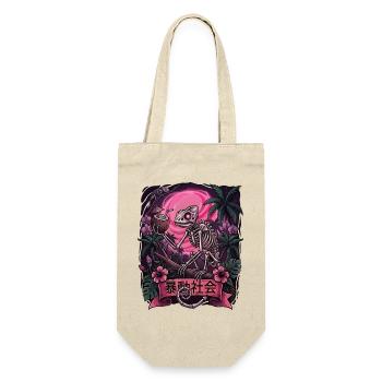 Skeleton in Neon Jungle With Chameleon - Gift Bag for Bottles - nature - Front