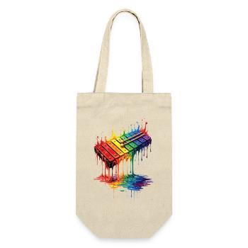 Xylophones with dripping paint - Gift Bag for Bottles - nature - Front