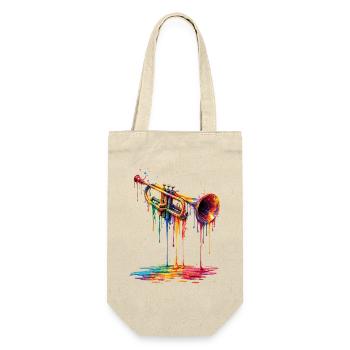 Trompette avec de la peinture qui goutte - Sac à bouteille - nature - Devant