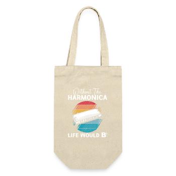 Mundharmonika - Geschenkbeutel für Flaschen - Natur - Vorne