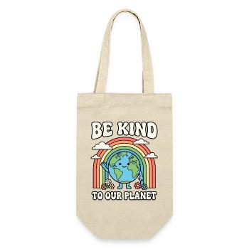 Be Kind To Our Planet Cute Earth Rainbow - Gift Bag for Bottles - nature - Front