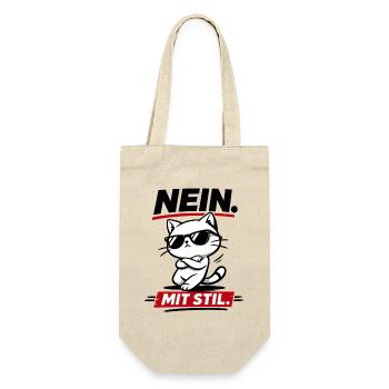 Coole Katze mit Stil lustig für Katzenfans - Geschenkbeutel für Flaschen - Natur - Vorne