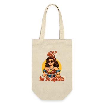 Süß nur die Cupcakes lustiger Spruch Pin Up - Geschenkbeutel für Flaschen - Natur - Vorne