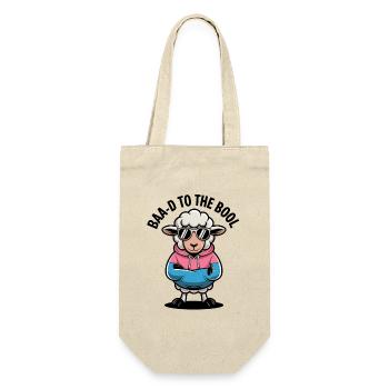  BAA-D TO THE BOOL Cool Nerdiges Schaf Für - Geschenkbeutel für Flaschen - Natur - Vorne
