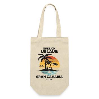 Gran Canaria Urlaub 2026 Kanaren Reise Outfit - Geschenkbeutel für Flaschen - Natur - Vorne
