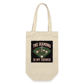 The Diamond Is My Church Christian Baseball - Gift Bag for Bottles - nature - Front