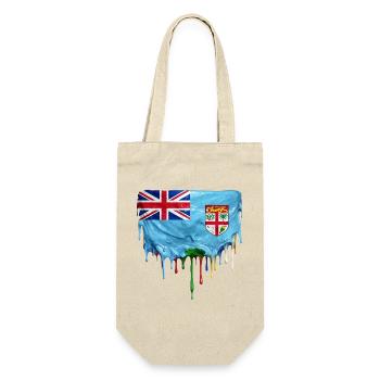 Fidschi tropfende Flagge - Geschenkbeutel für Flaschen - Natur - Vorne
