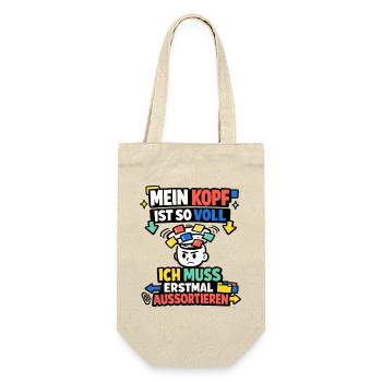 Mein Kopf ist so voll ich muss aussortieren - Geschenkbeutel für Flaschen - Natur - Vorne