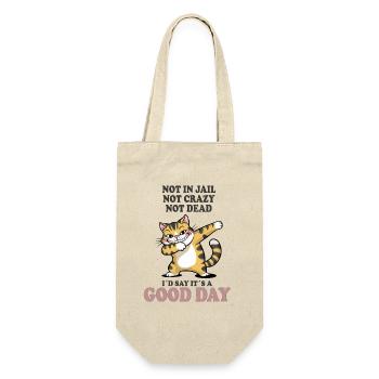 Nicht tot nicht verrückt guter Tag Katze - Geschenkbeutel für Flaschen - Natur - Vorne