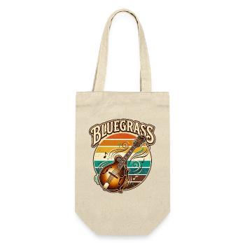 Retro Vintage Bluegrass Musik Mandoline  - Geschenkbeutel für Flaschen - Natur - Vorne