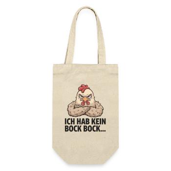  Ich Hab Kein Bock Bock Lustiges Genervtes Huhn - Geschenkbeutel für Flaschen - Natur - Vorne