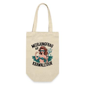  Meerjungfrau Auf Krawalltour Lustige Freche Nixe - Geschenkbeutel für Flaschen - Natur - Vorne
