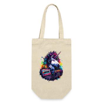 Neon unicorn with headphones in 80s sound - Gift Bag for Bottles - nature - Front