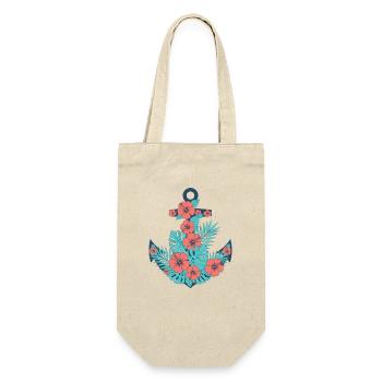 Tropical Hibiscus Anchor - Gift Bag for Bottles - nature - Front