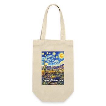 Saguaro National Park, Arizona Starry Night - Gift Bag for Bottles - nature - Front