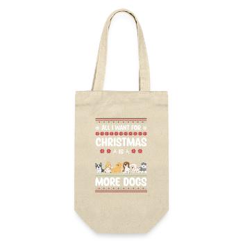Christmas Dogs Ugly Christmas Sweater Gift - Gift Bag for Bottles - nature - Front