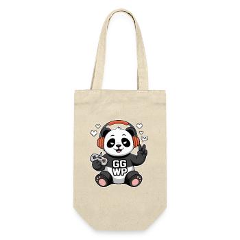 Panda Gamer GG WP - Geschenkbeutel für Flaschen - Natur - Vorne