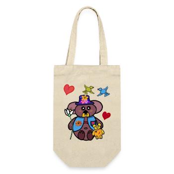 Teddy Bear Blossoms Garden Bear Birds - Gift Bag for Bottles - nature - Front
