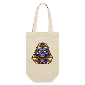 Pharao Schädel Neon-Leuchten - Geschenkbeutel für Flaschen - Natur - Vorne