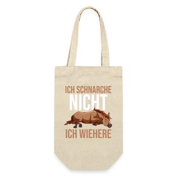 Reiten Pferdeliebhaber Reiterhof Pferde - Geschenkbeutel für Flaschen - Natur - Vorne